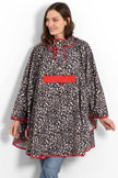 Aspen Waterproof Rain Poncho - Cream/Red, Leopard Print: One-size (UK 8-22)
