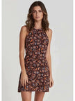 Summer Strappy Flowy Mini Dress In Black Floral Print: 8-10