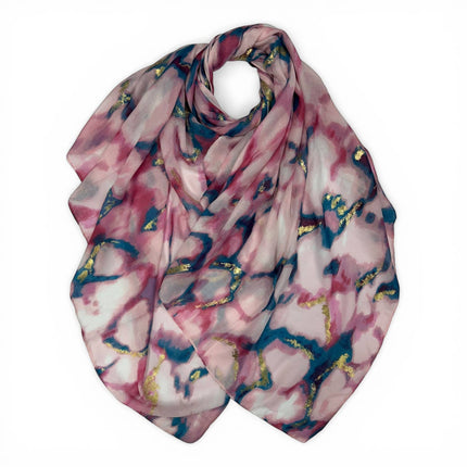 Abstract Marble Effect Scarf: Pink