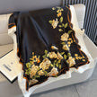 Blossom Satin Scarf: Black