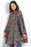 Aspen Waterproof Rain Poncho - Cream/Red, Leopard Print: One-size (UK 8-22)