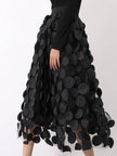 SK118 Large circle embellished skirts: Black