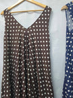 Polka Dot Parachute Lurex Cotton Maxi Dress: Navy
