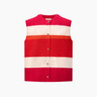 Heart Buttons Striped Sleeveless Vest in Red: One-size (UK 8-18)