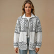 Nordic Knit Oversized Toggle Cardigan: Navy