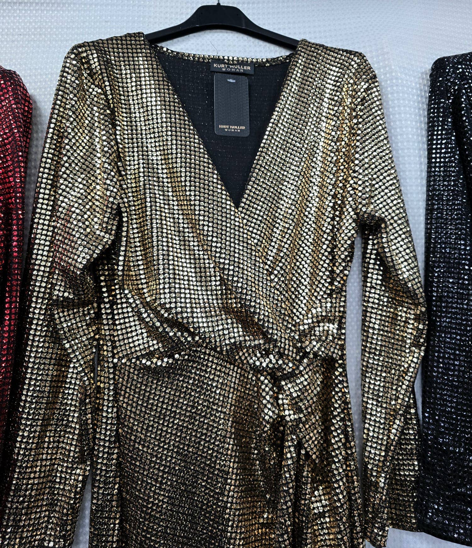 Shimmer V Notch Maxi Dress: Gold
