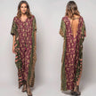 Patchwork Floral & Geometric Print Maxi Dress in Green