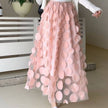 SK118 Large circle embellished skirts: Black