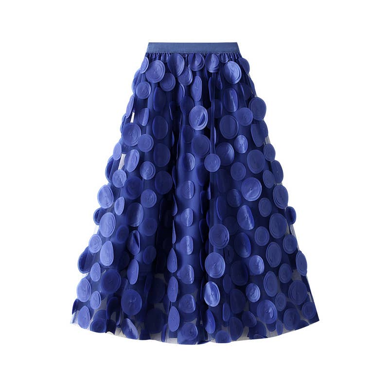 SK118 Large circle embellished skirts: Black