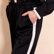 Sonnie Wide Leg Trousers - Black/Cream, Contrast Stripe: Medium (UK 12-14)