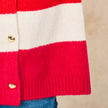 Heart Buttons Striped Sleeveless Vest in Red: One-size (UK 8-18)