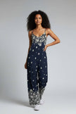 Ditzy Flower Jumpsuit: Navy