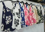 Baroque Print Sleeveless Swing Top: Royal blue