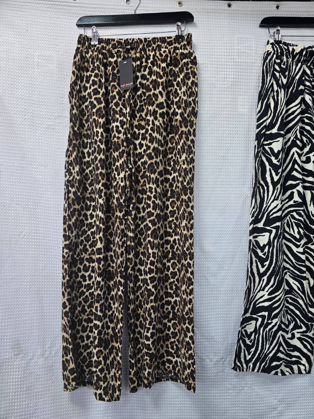 Animal Printed Wide Leg Trousers: Dark Leopard