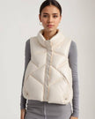 Quilted Shimmer 2 pocket Gilet: Cream