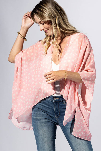 Peony Ditsy Blossom Kimono: CHARM PINK