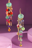Handmade Cotton Beaded Dangle Earrings: MULTI(MUL)
