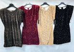 Anna Velvet Sequin Mini Dress: Black