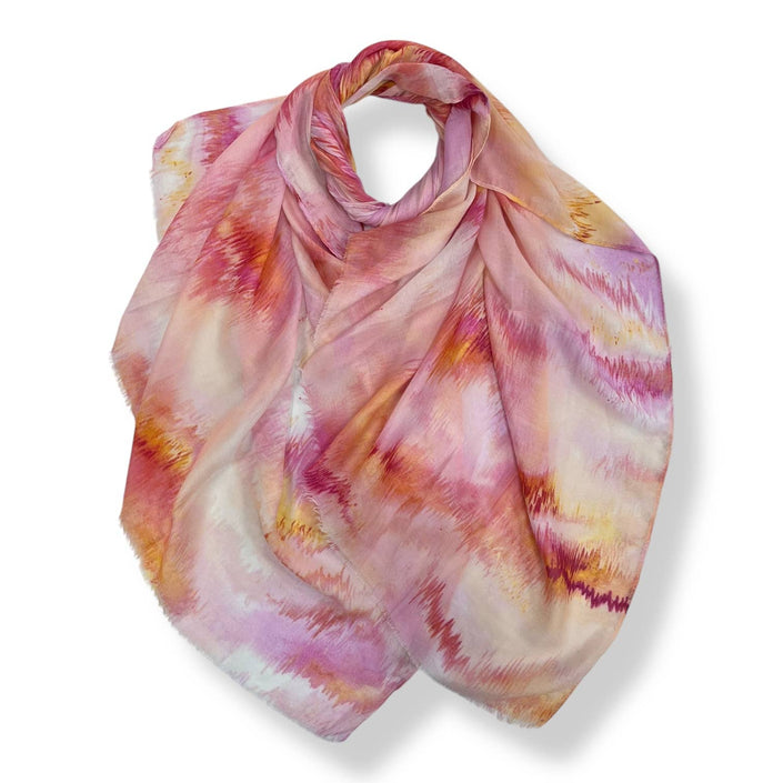 Abstract brush strokes print on medium weight scarf : Pink