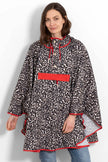 Aspen Waterproof Rain Poncho - Cream/Red, Leopard Print: One-size (UK 8-22)