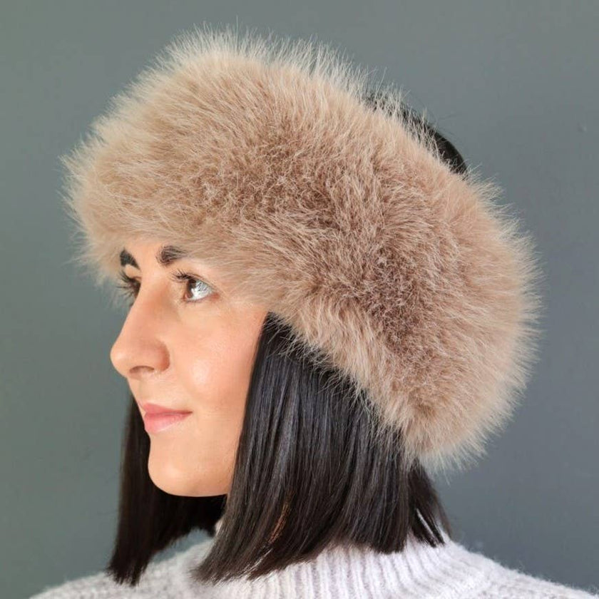 Cosy Ear Warmer Faux Fur Winter Headband SD125: Brown
