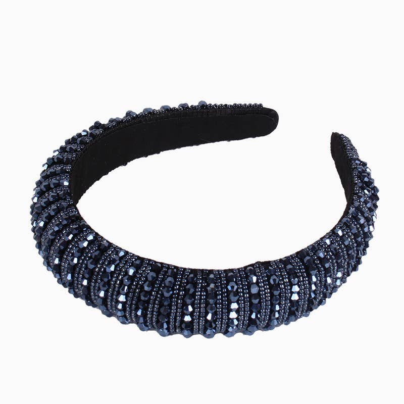 Dazzling Crystal Embellished Headband SS62: Black