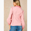 Embroidered Hearts Long Sleeve Cotton Shirt in Pink: Medium (UK 12-14)