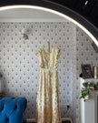 MILANO Dip-dyed/Ombré Ruffle Shoulder Maxi Dress(08): Beige