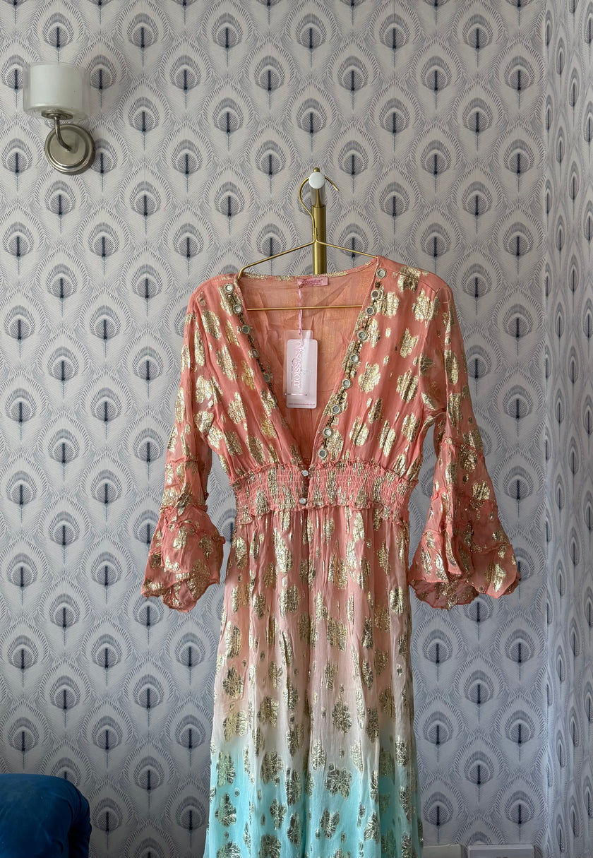 MILANO Dip-dyed/Ombré Maxi Cardigan(11): Coral