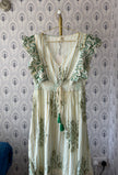 The Egyptian Ruffle Shoulder Maxi Dress: Green