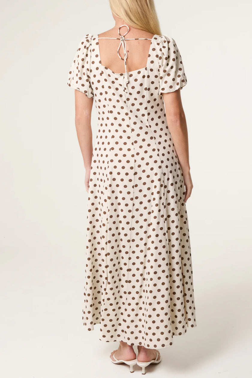 Polka Dot Puff Sleeve Dress