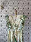 The Egyptian Ruffle Shoulder Maxi Dress: Green