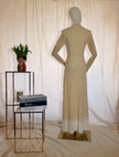Soft Knit Colour Block Beige Jumper Dress