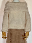 Bardot Style Creme Jumper