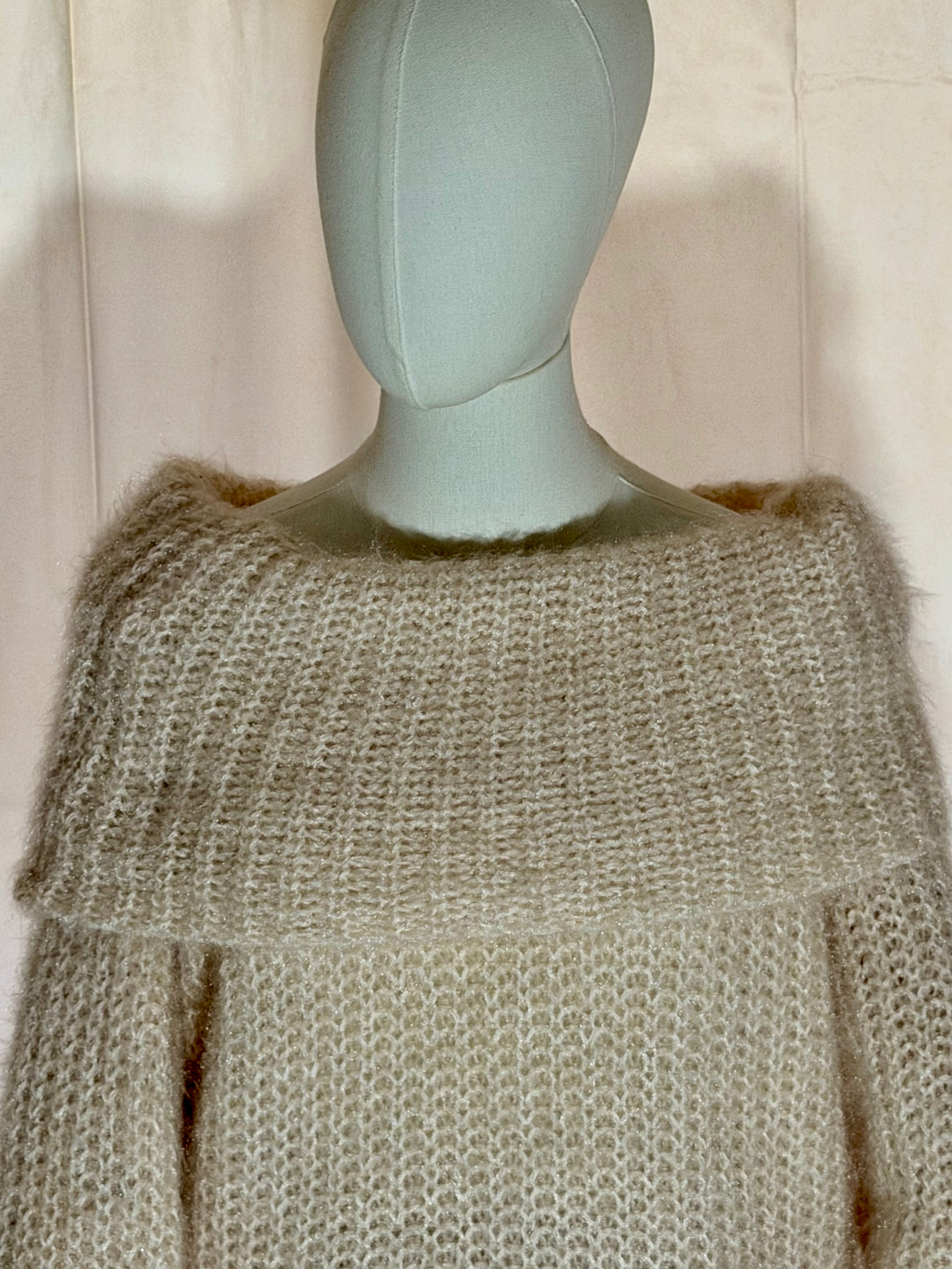 Bardot Style Creme Jumper