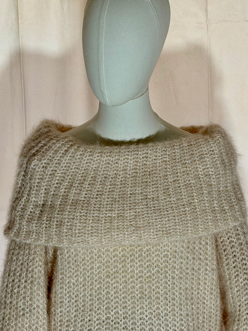 Bardot Style Creme Jumper