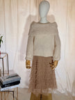 Midi Nude Layered Skirt