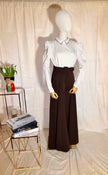 Belted Chocolate Coloured Palazzo Wide Leg Trousers
