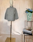 High Neck Crochet Jumper Blue