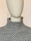 High Neck Crochet Jumper Blue