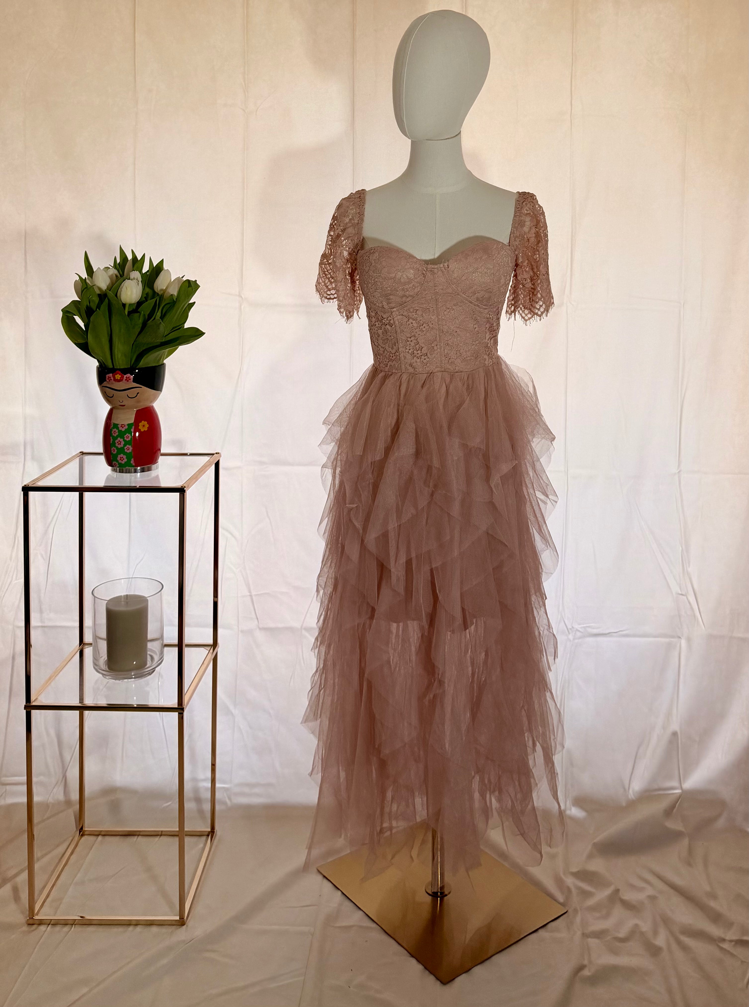 Tulle Lace Bustier Midaxi Dress