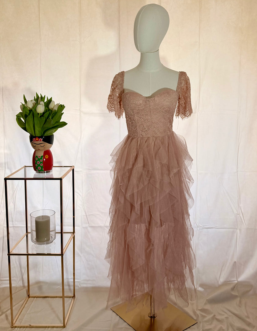 Tulle Lace Bustier Midaxi Dress