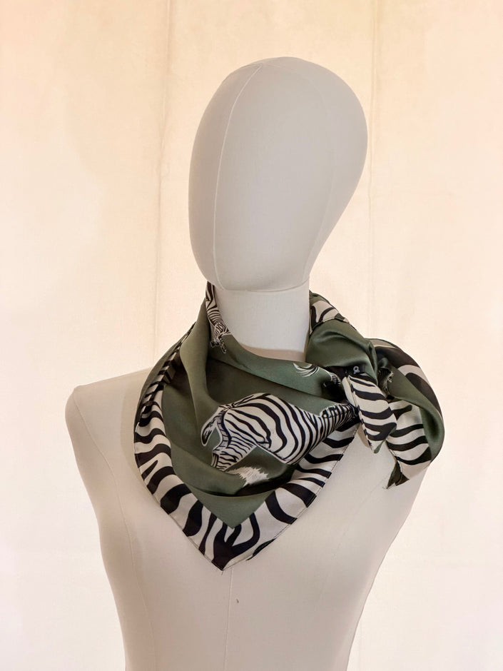 Zebra Detail Green Neckscarf