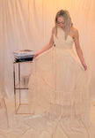 One Shoulder Maxi Dress in Champagne