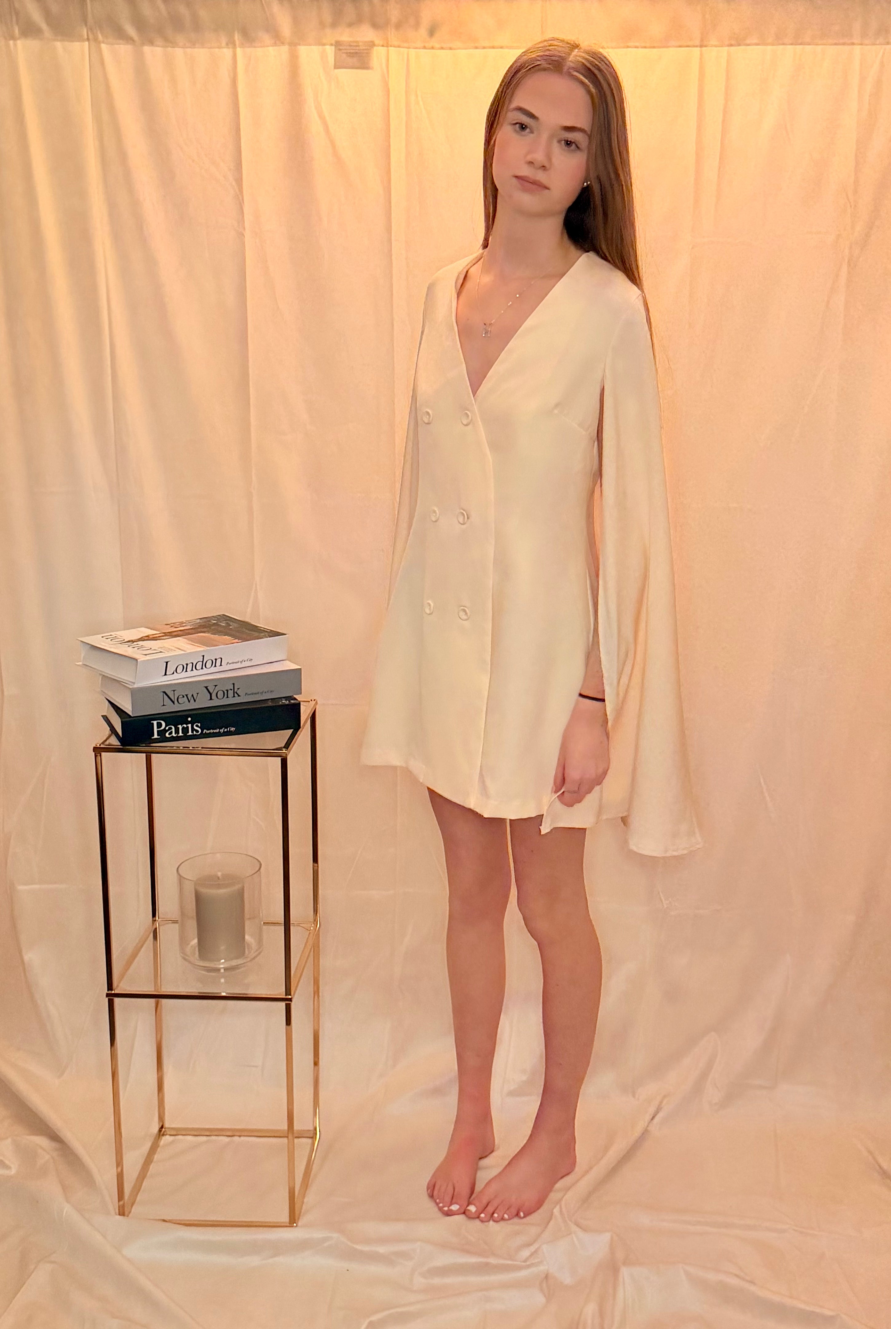 Apricot Short Cape Dress