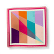 Geometric Panel Square Scarf: Pink