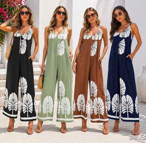 Palma Wide Leg Jumpsuit: Navy