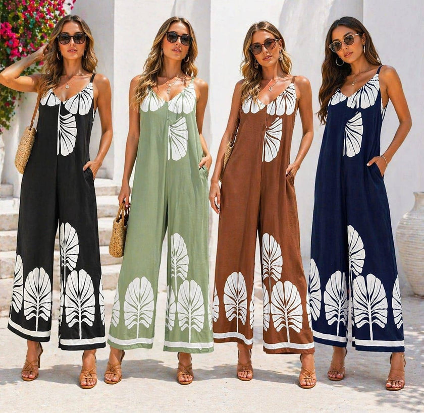 Palma Wide Leg Jumpsuit: Navy