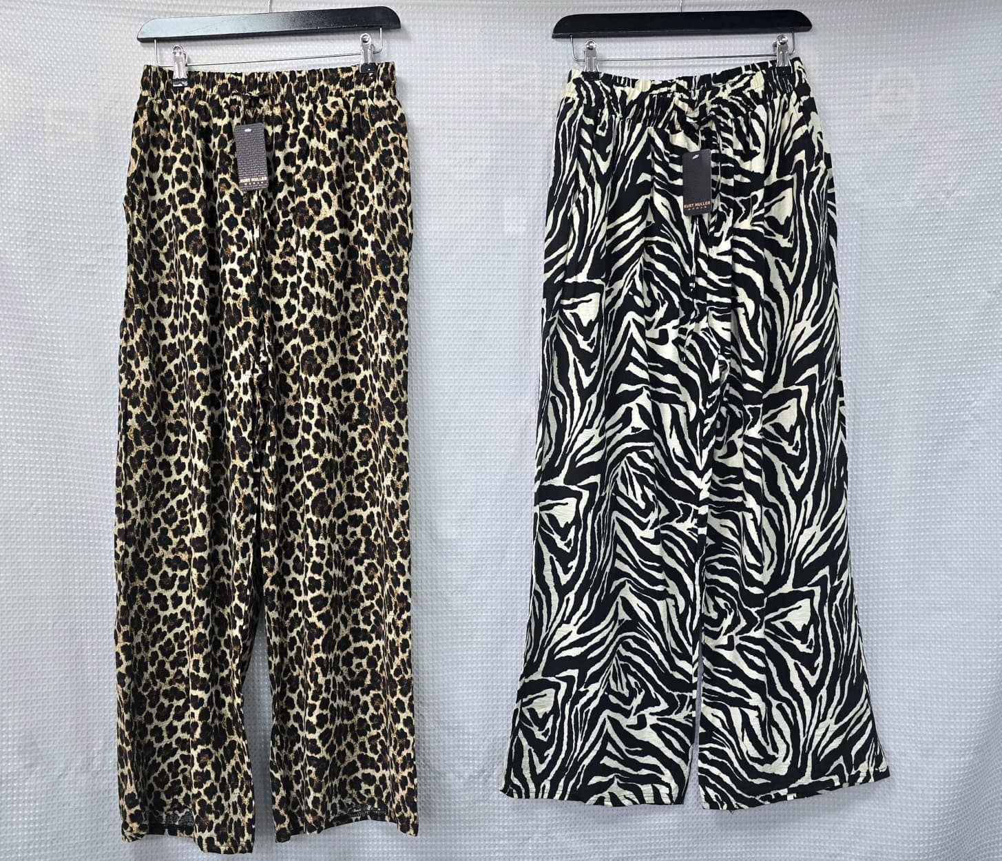 Animal Printed Wide Leg Trousers: Dark Leopard