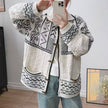 Nordic Knit Oversized Toggle Cardigan: Navy